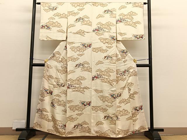 平和屋着物■上質な小紋　松花文　正絹　逸品　BAAX2519hv