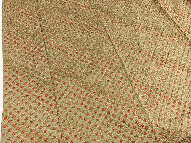 平和屋着物■上質な小紋　総絞り　菱文様　正絹　逸品　BAAX2532hv