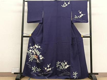 平和屋着物■訪問着　友禅　鴛鴦梅文　正絹　逸品　BAAX2534hv