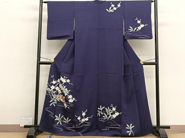 平和屋着物■訪問着　友禅　鴛鴦梅文　正絹　逸品　BAAX2534hv
