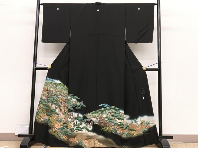 平和屋着物■豪華黒留袖　作家物　縁起橋　日本橋　暈し染め　金彩　正絹　逸品　BAAX2536hv
