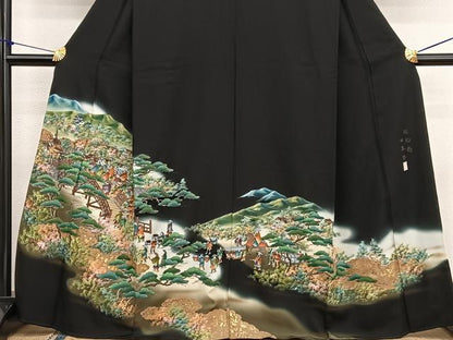 平和屋着物■豪華黒留袖　作家物　縁起橋　日本橋　暈し染め　金彩　正絹　逸品　BAAX2536hv