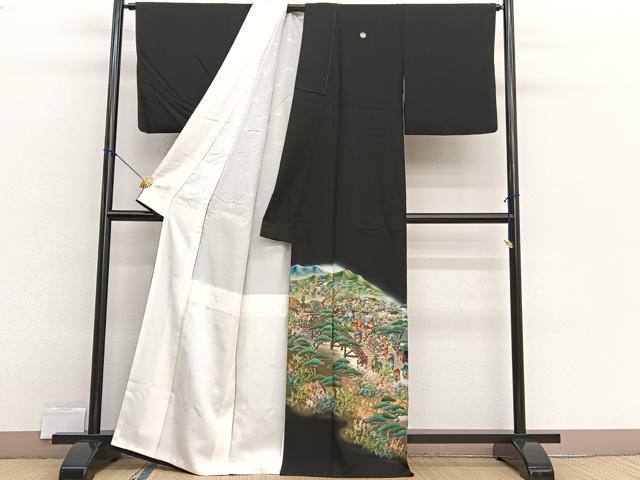 平和屋着物■豪華黒留袖　作家物　縁起橋　日本橋　暈し染め　金彩　正絹　逸品　BAAX2536hv