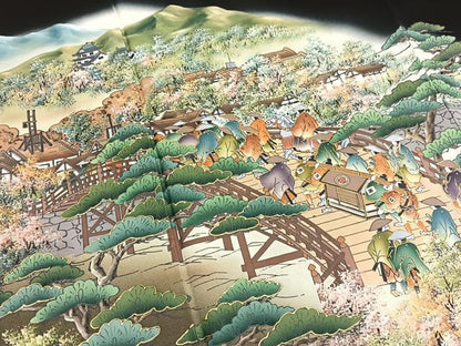 平和屋着物■豪華黒留袖　作家物　縁起橋　日本橋　暈し染め　金彩　正絹　逸品　BAAX2536hv