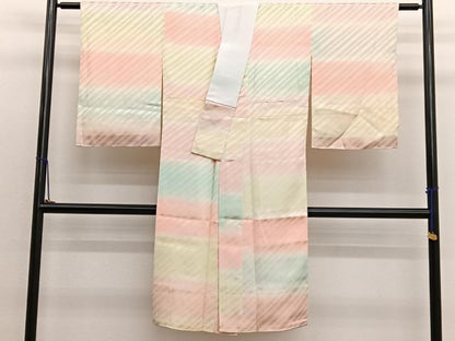 平和屋着物■長襦袢　袷　横段文　暈し染め　正絹　逸品　BAAX2539hv
