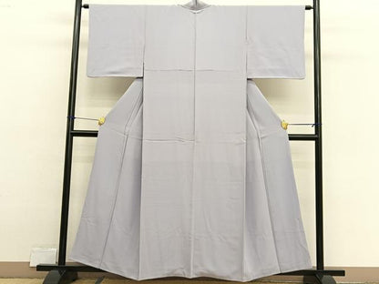 平和屋着物■上質な色無地　薄梅鼠色　正絹　逸品　BAAX2542hv