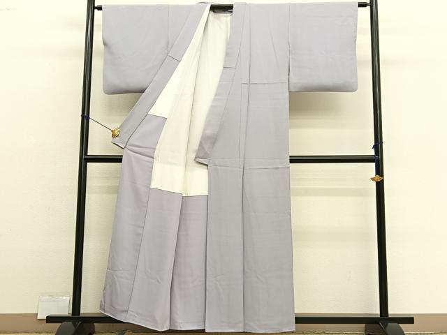 平和屋着物■上質な色無地　薄梅鼠色　正絹　逸品　BAAX2542hv