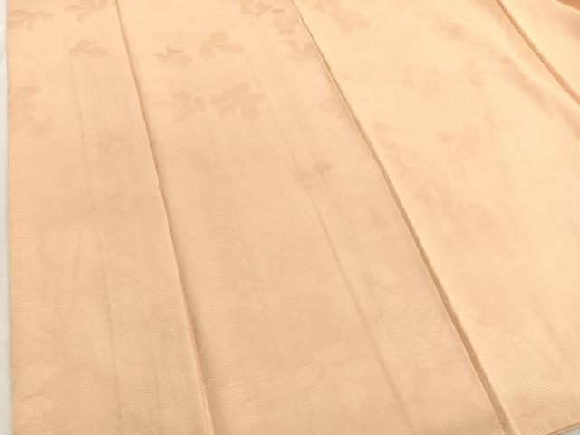 平和屋着物■上質な色無地　草葉地紋　杏色　正絹　逸品　BAAX2544hv