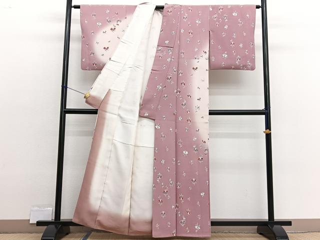 平和屋着物■訪問着　椿　暈し染め　正絹　逸品　BAAX2545hv
