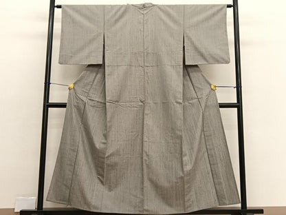 平和屋着物▽上質な紬　単衣　霞文　高島屋扱い　正絹　逸品　BAAX2547hv