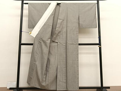 平和屋着物▽上質な紬　単衣　霞文　高島屋扱い　正絹　逸品　BAAX2547hv