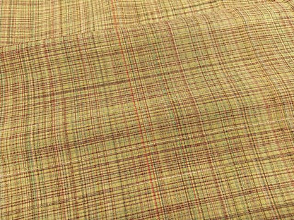 平和屋着物▽上質な紬　単衣　格子柄　正絹　逸品　BAAX2551hv