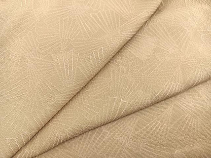 平和屋着物▽上質なお召　単衣　扇面文　正絹　逸品　BAAX2552hv