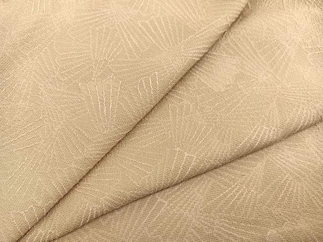 平和屋着物▽上質なお召　単衣　扇面文　正絹　逸品　BAAX2552hv