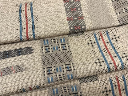 平和屋着物▽上質な紬　単衣　幾何学文様　正絹　逸品　BAAX2553hv