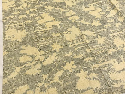 平和屋着物▽上質な紬　単衣　風景文　正絹　逸品　BAAX2555hv
