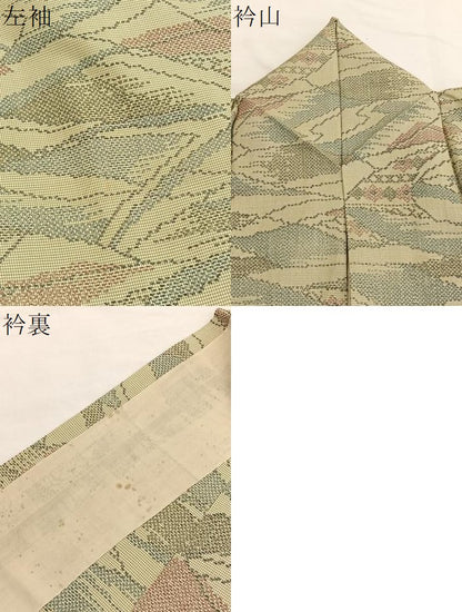 平和屋着物▽本場大島紬　単衣　重山文　正絹　逸品　BAAX2557hv