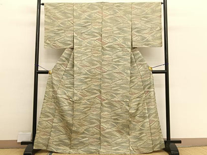 平和屋着物▽本場大島紬　単衣　重山文　正絹　逸品　BAAX2557hv