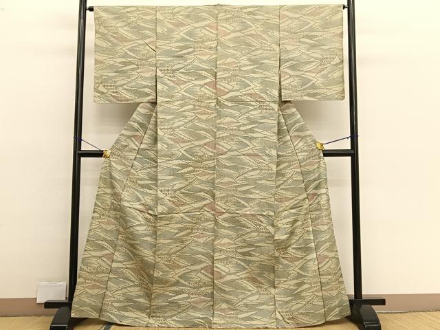 平和屋着物▽本場大島紬　単衣　重山文　正絹　逸品　BAAX2557hv
