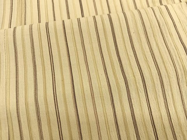 平和屋着物▽上質な紬　単衣　縞　正絹　逸品　BAAX2558hv