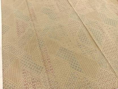 平和屋着物▽本場大島紬　単衣　檜垣文様　正絹　逸品　BAAX2559hv