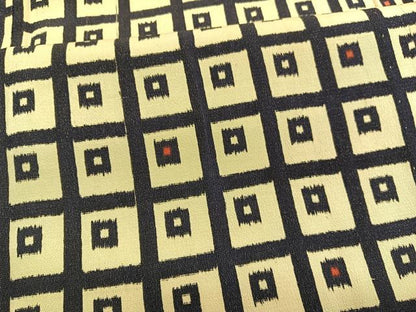 平和屋着物▽上質なお召　単衣　格子柄　正絹　逸品　BAAX2564hv