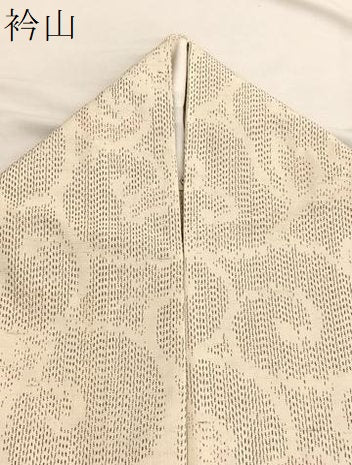 平和屋着物▽上質な紬　単衣　唐草文　正絹　逸品　BAAX2566hv