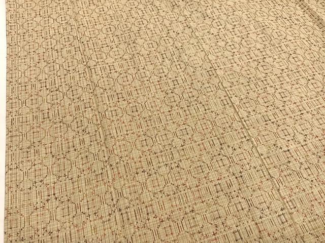 平和屋着物▽上質な紬　単衣　蜀江文様　正絹　逸品　BAAX2569hv