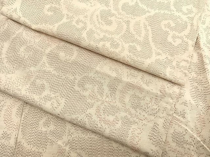 平和屋着物▽上質な紬　単衣　唐草文　正絹　逸品　BAAX2566hv