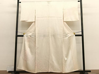 平和屋着物▽訪問着　単衣　絞り　松皮菱　正絹　逸品　BAAX2571hv