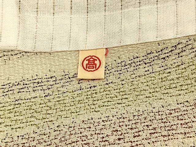 平和屋着物▽本塩沢　単衣　短冊文様　高島屋扱い　正絹　逸品　BAAX2572hv