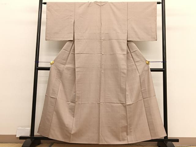 平和屋着物▽結城紬　奥順　はたおり娘　単衣　香色　草木染　証紙付き　正絹　逸品　BAAX2573hv