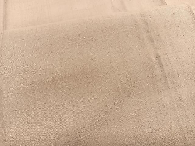 平和屋着物▽結城紬　奥順　はたおり娘　単衣　香色　草木染　証紙付き　正絹　逸品　BAAX2573hv