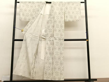 平和屋着物▽小紋　単衣　亀甲花文　BAAX2576hv