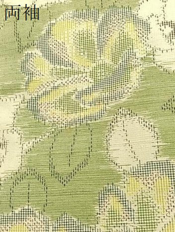 平和屋着物▽上質な紬　単衣　草花文　正絹　逸品　BAAX2577hv