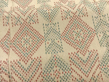平和屋着物▽本塩沢　単衣　菱文様　正絹　逸品　BAAX2583hv