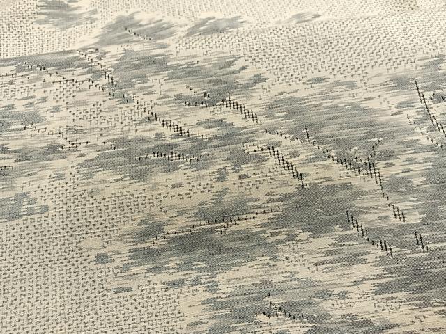 平和屋着物▽上質な紬　単衣　樹木文　正絹　逸品　BAAX2586hv