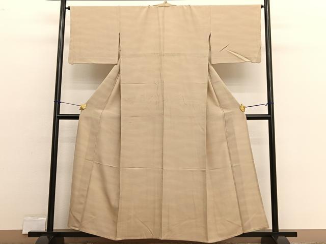 平和屋着物▽上質な小紋　単衣　芝草文　暈し染め　正絹　逸品　BAAX2587hv