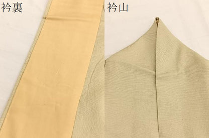 平和屋着物▽上質な色無地　単衣　流水地紋　蒸栗色　正絹　逸品　BAAX2588hv