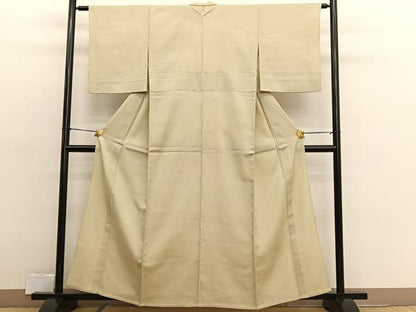 平和屋着物▽上質な色無地　単衣　流水地紋　蒸栗色　正絹　逸品　BAAX2588hv