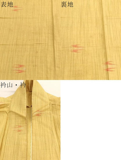 平和屋着物▽上質な紬　単衣　琉球絣文様　正絹　逸品　BAAX2595hv