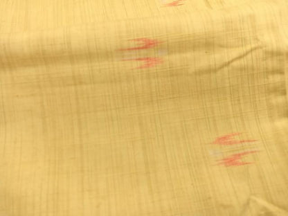 平和屋着物▽上質な紬　単衣　琉球絣文様　正絹　逸品　BAAX2595hv