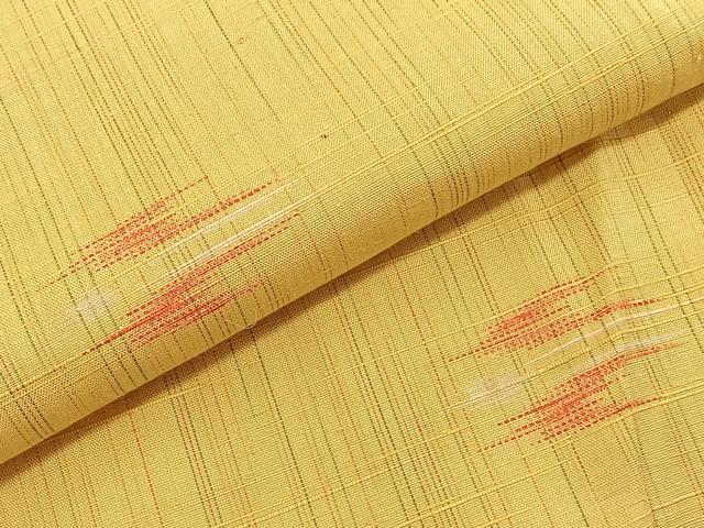 平和屋着物▽上質な紬　単衣　琉球絣文様　正絹　逸品　BAAX2595hv