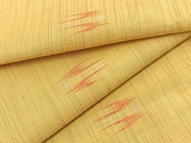 平和屋着物▽上質な紬　単衣　琉球絣文様　正絹　逸品　BAAX2595hv