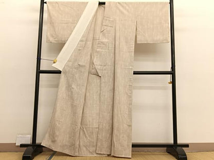 平和屋着物▽本塩沢　単衣　110亀甲　壺垂れ文様　正絹　逸品　BAAX2600hv