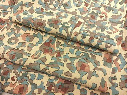 平和屋着物▽上質なお召　単衣　抽象文様　正絹　逸品　BAAX2604hv