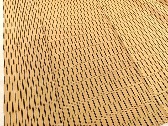 平和屋着物▽上質なお召　単衣　矢絣　正絹　逸品　BAAX2611hv