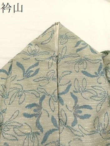 平和屋着物▽上質な紬　単衣　舞花文　正絹　逸品　BAAX2617hv
