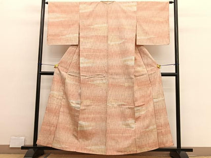 平和屋着物▽上質な紬 　単衣　 霞文　正絹　逸品　未使用　BAAX2619hv