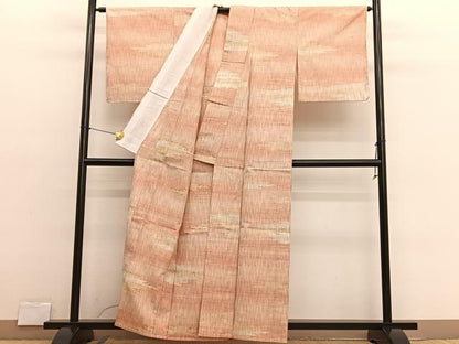 平和屋着物▽上質な紬 　単衣　 霞文　正絹　逸品　未使用　BAAX2619hv